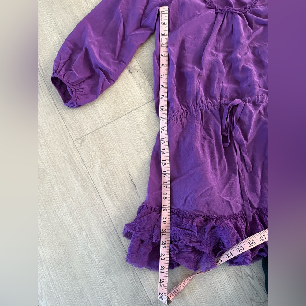 Rebecca Taylor Silk Purple Long-sleeve‎ Dress 2 - Picture 2 of 7